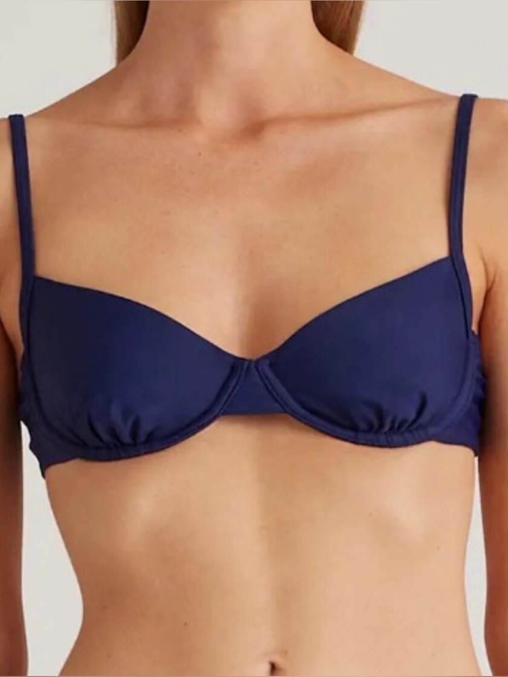 Quince Italian Navy Blue Demi Underwire Bikini Top M